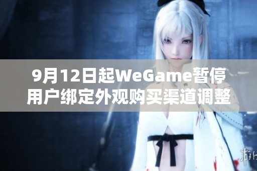 9月12日起WeGame暂停用户绑定外观购买渠道调整通知