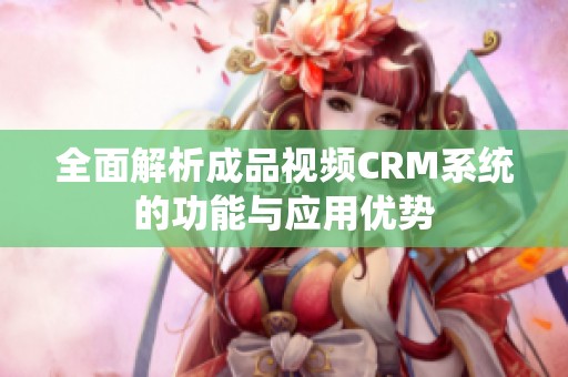 全面解析成品视频CRM系统的功能与应用优势