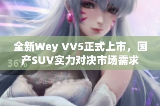 全新Wey VV5正式上市，国产SUV实力对决市场需求