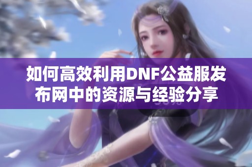 如何高效利用DNF公益服发布网中的资源与经验分享