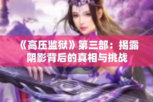 《高压监狱》第三部：揭露阴影背后的真相与挑战