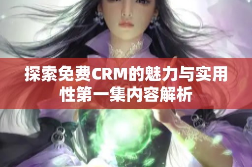 探索免费CRM的魅力与实用性第一集内容解析