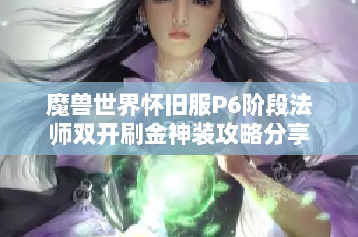 魔兽世界怀旧服P6阶段法师双开刷金神装攻略分享