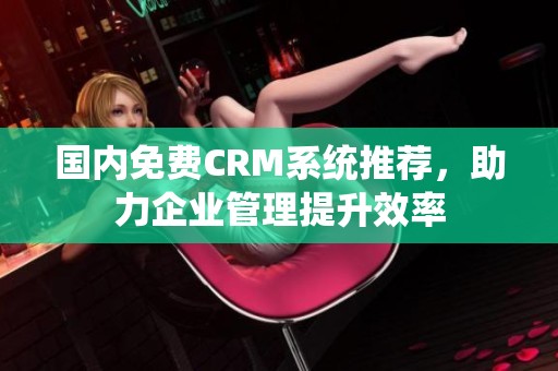 国内免费CRM系统推荐，助力企业管理提升效率