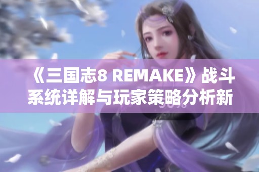 《三国志8 REMAKE》战斗系统详解与玩家策略分析新动态