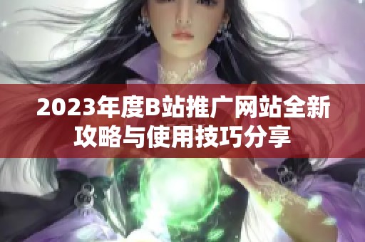 2023年度B站推广网站全新攻略与使用技巧分享