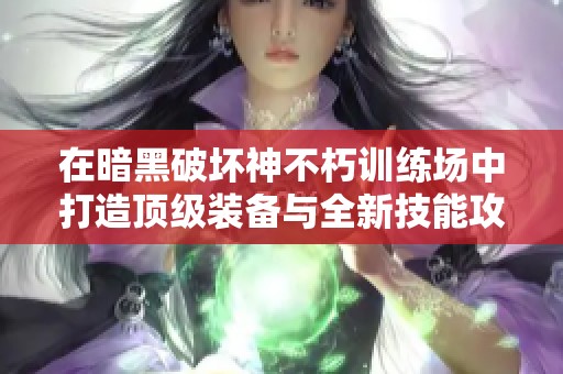 在暗黑破坏神不朽训练场中打造顶级装备与全新技能攻略