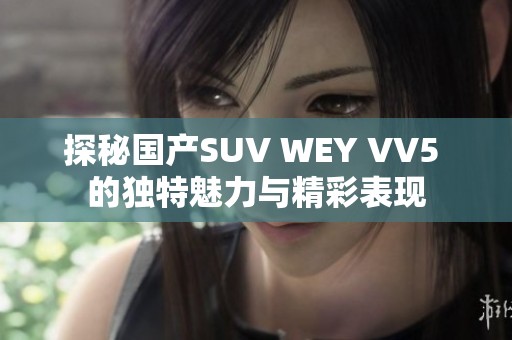 探秘国产SUV WEY VV5 的独特魅力与精彩表现