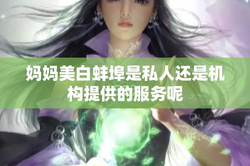 妈妈美白蚌埠是私人还是机构提供的服务呢