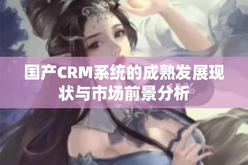 国产CRM系统的成熟发展现状与市场前景分析