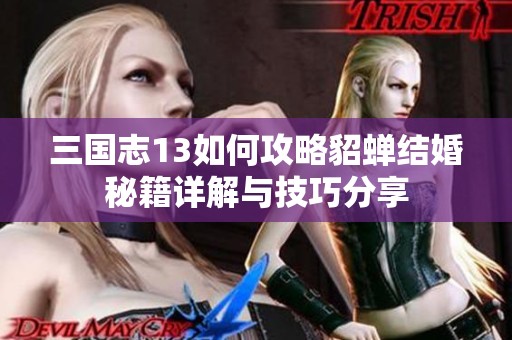 三国志13如何攻略貂蝉结婚秘籍详解与技巧分享