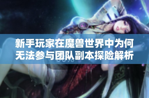 新手玩家在魔兽世界中为何无法参与团队副本探险解析