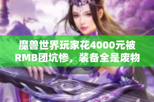 魔兽世界玩家花4000元被RMB团坑惨，装备全是废物被踢出联盟