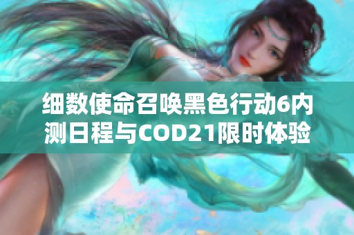 细数使命召唤黑色行动6内测日程与COD21限时体验倒计时详情