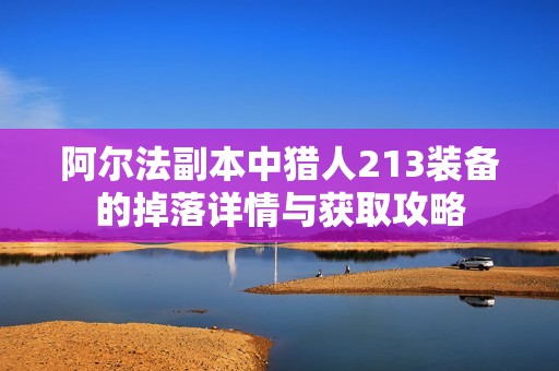 阿尔法副本中猎人213装备的掉落详情与获取攻略