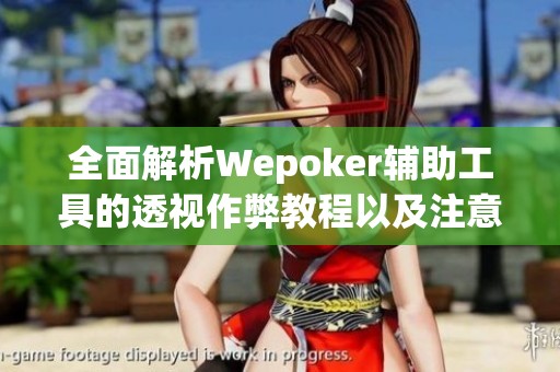 全面解析Wepoker辅助工具的透视作弊教程以及注意事项