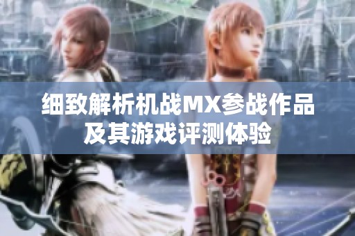 细致解析机战MX参战作品及其游戏评测体验